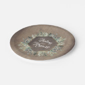 plattelandsland | Hout en groen bruiloft Papieren Bordje (Gekanteld)