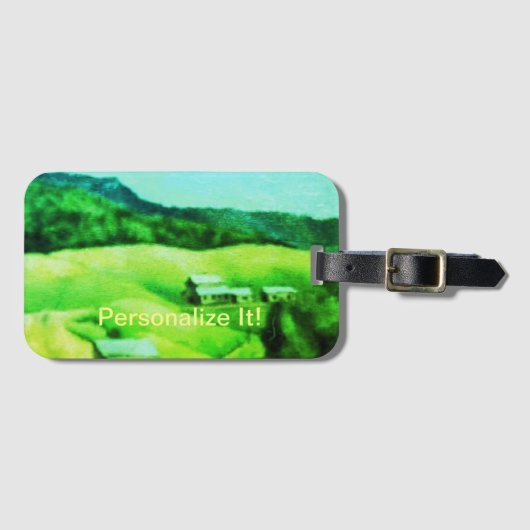 Plattelandslandschap bagagelabel (Voorkant (horizontaal))