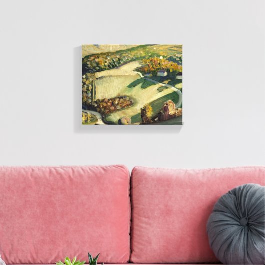 Plattelandslandschap door Grant Wood Canvas Afdruk (Insitu (Woonkamer))