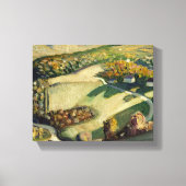 Plattelandslandschap door Grant Wood Canvas Afdruk (Voorkant)
