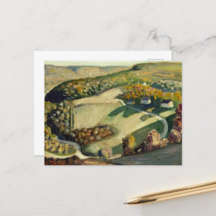 Plattelandslandschap door Grant Wood Feestdagenkaart