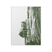 Plattelandslandschap houtsnede stijl boerderij hui notitieblok (Linkerzijde)