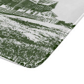 Plattelandslandschap houtsnede stijl boerderij hui snijplank (Hoek)