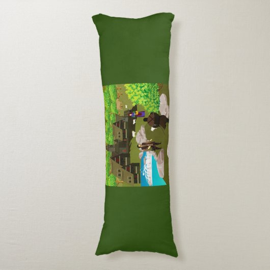 Plattelandslandschap Lichaamskussen (Voorkant Verticaal)