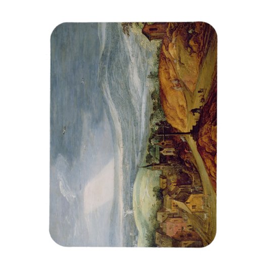 Plattelandslandschap met een pelgrim-neeling voor  magneet (Verticaal)