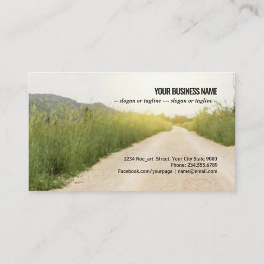 Plattelandslandschap met landweg visitekaartje (Achterkant)