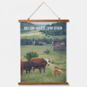 Plattelandslandschap met wilde rozen en koeien hangend wandkleed (Voorkant 2)