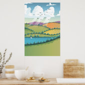 Plattelandslandschap. Poster (Keuken)