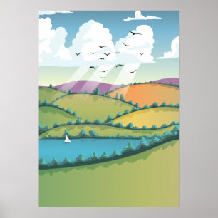 Plattelandslandschap. Poster
