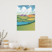 Plattelandslandschap. Poster (Keuken)
