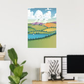 Plattelandslandschap. Poster (Thuiskantoor)