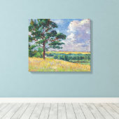 Plattelandslandschap rond Méréville, Frankrijk (ar Canvas Afdruk (Insitu (Houten vloer))