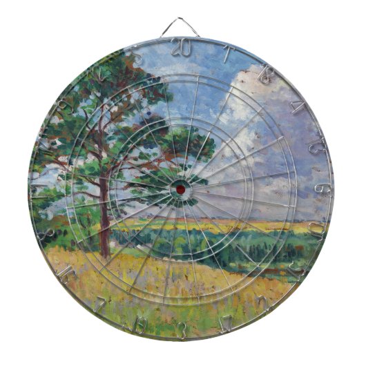 Plattelandslandschap rond Méréville, Frankrijk (ar Dartbord (Voorkant)