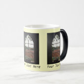 Plattelandslandschap uitzicht van kerkvenster magische mok (Voorkant rechts)