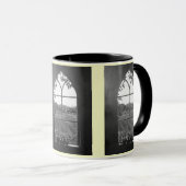 Plattelandslandschap uitzicht van kerkvenster mok (Voorkant rechts)