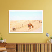 Plattelandslandschap Wilde Paarden Canvas Afdruk (Insitu (Woonkamer))