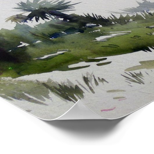 Plattelandslandschapsverf Waterverf Poster (Hoek)