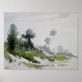 Plattelandslandschapsverf Waterverf Poster (Voorkant)