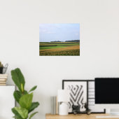 PlattelandsMidwest Boerderij Field Landscape Color Poster (Thuiskantoor)