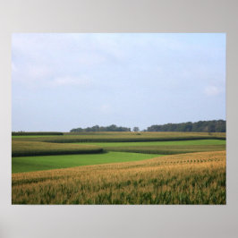 PlattelandsMidwest Boerderij Field Landscape Color Poster