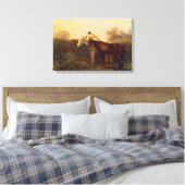 Plattelandsrendez (Romantic Kiss op Horseback) Canvas Afdruk (Insitu (Slaapkamer))