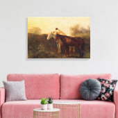 Plattelandsrendez (Romantic Kiss op Horseback) Canvas Afdruk (Insitu (Woonkamer))