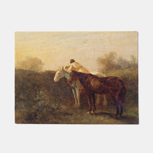 Plattelandsrendez (Romantic Kiss op Horseback) Deurmat (Voorkant)