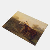 Plattelandsrendez (Romantic Kiss op Horseback) Deurmat (Schuin)