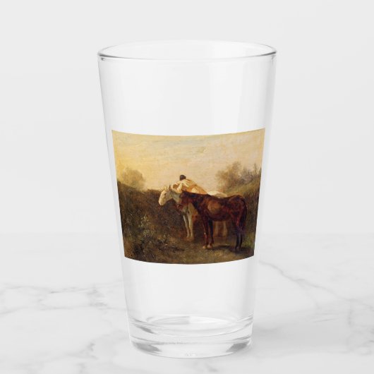 Plattelandsrendez (Romantic Kiss op Horseback) Glas (Voorkant)