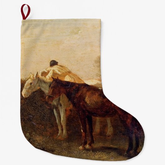 Plattelandsrendez (Romantic Kiss op Horseback) Grote Kerstsok (Voorkant)