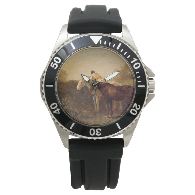 Plattelandsrendez (Romantic Kiss op Horseback) Horloge (Voorkant)