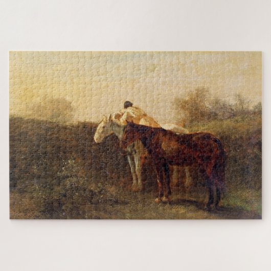 Plattelandsrendez (Romantic Kiss op Horseback) Legpuzzel (Horizontaal)