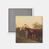 Plattelandsrendez (Romantic Kiss op Horseback) Magneet (Voorkant / Achterkant)