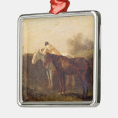 Plattelandsrendez (Romantic Kiss op Horseback) Metalen Ornament (Links)