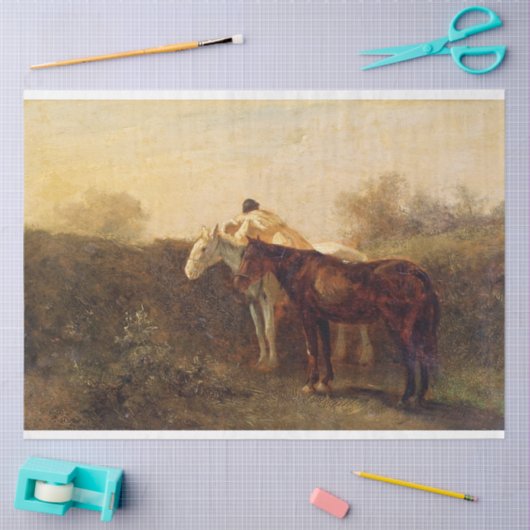 Plattelandsrendez (Romantic Kiss op Horseback) Tissuepapier (Craft)