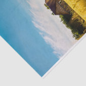 Plattelandsschuur in een Shimmering Gold Wheatfiel Tissuepapier (Detail)