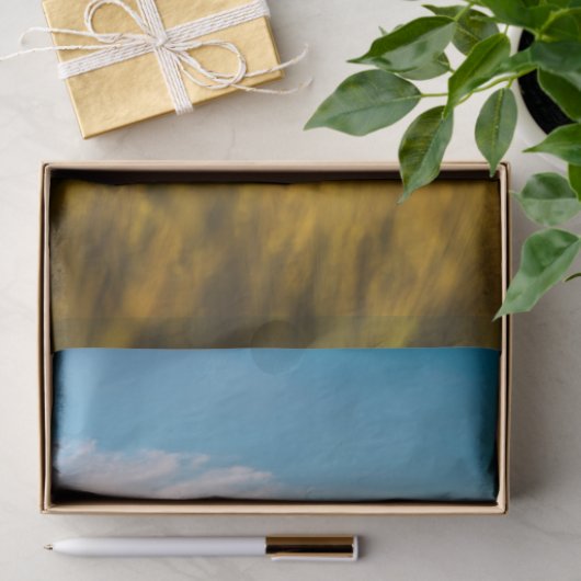 Plattelandsschuur in een Shimmering Gold Wheatfiel Tissuepapier (Geschenk)