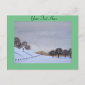 Plattelandssnijkunst met sneeuwscène feestdagenkaart (Voorkant)