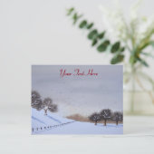 Plattelandssnijkunst met sneeuwscène feestdagenkaart (Staand voorkant)