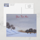 Plattelandssnijkunst met sneeuwscène feestdagenkaart (Voorkant / Achterkant)