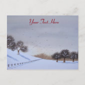 Plattelandssnijkunst met sneeuwscène feestdagenkaart (Voorkant)