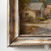 plattelandsstad schilderen rustieke gele auto poster