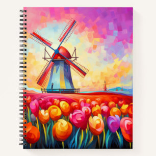 Plattelandstulpen Concept Abstracte kleurrijke kun Notitieboek