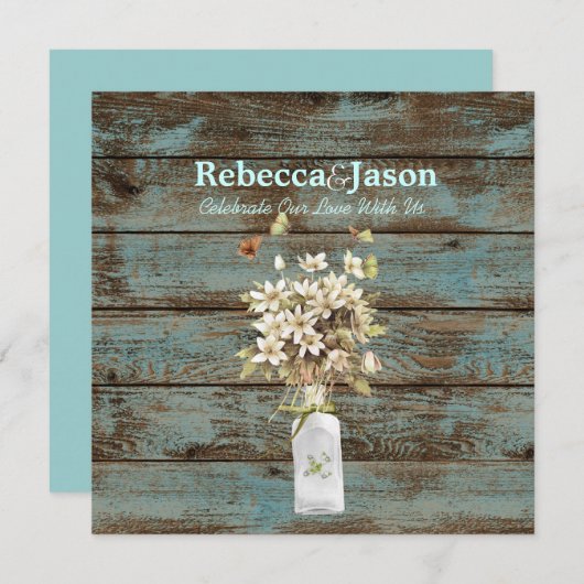 plattelandsuithuwelijks met roestblauwe schuur kaart (Voorkant / Achterkant)