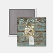 plattelandsuithuwelijks met roestblauwe schuur magneet (Voorkant / Achterkant)