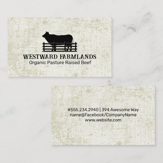 Plattelandsvee Logo | Landbouwgrond Visitekaartje (Voorkant / Achterkant)