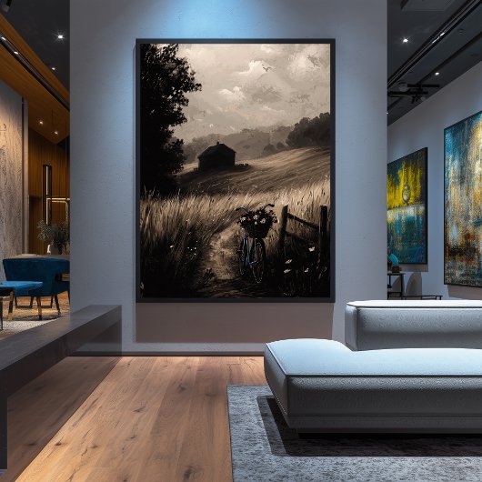  plattelandsvlucht, serene plattelandslandschap poster