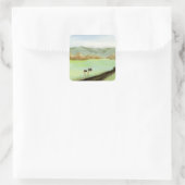 Plattelandsvrije levering vierkante sticker (Tas)