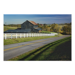 Plattelandsweg door de regio Bluegrass van 2 Foto Afdruk