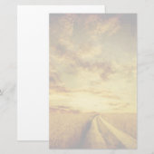 Plattelandsweg door het veld briefpapier (Voorkant / Achterkant)